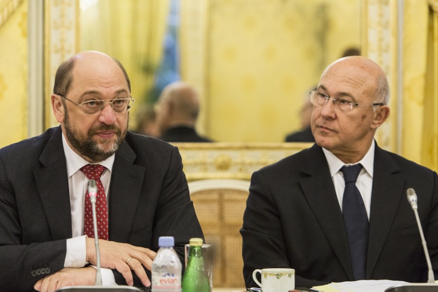 Michel Sapin avec Martin Schulz