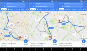Google Maps indique les places de parking via un logo P