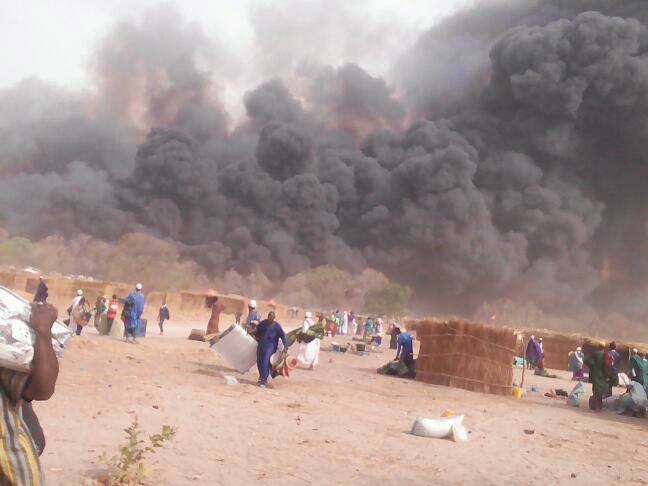 Incendie impressionant au Sénégal