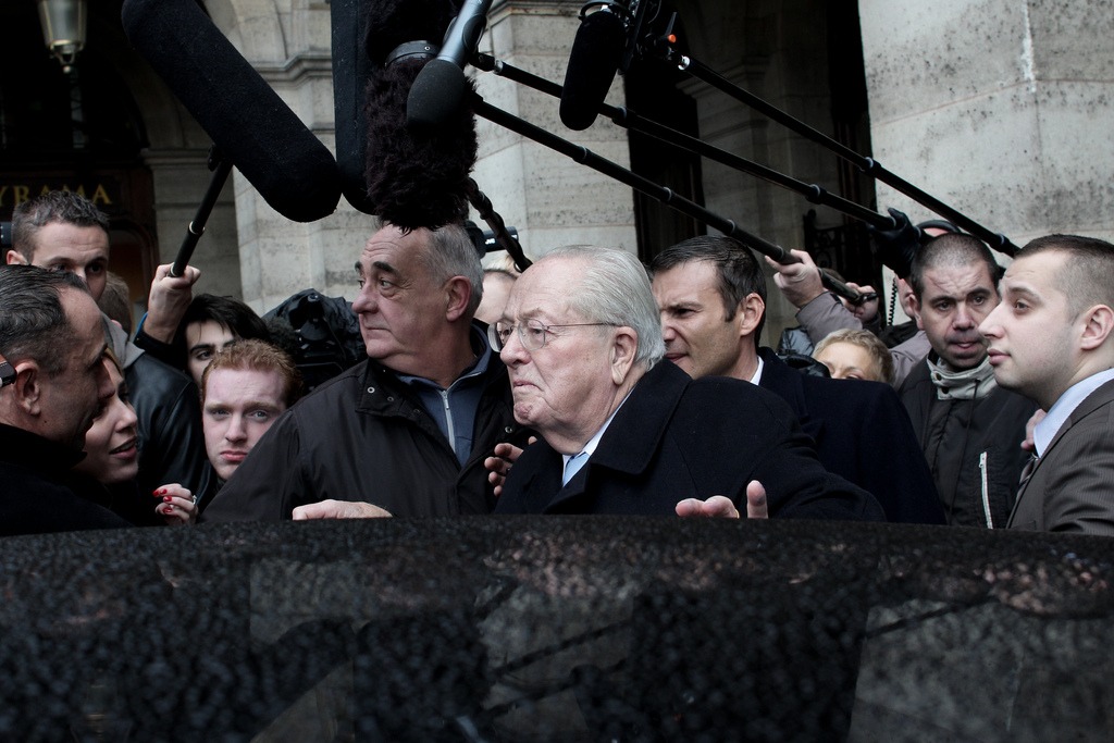 Jean-Marie Le Pen au 600e anniversaire de Jeanne d'Arc à Paris, le 7 janvier 2012.