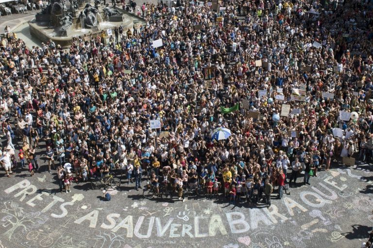 des manifestants pour le climat dans le monde