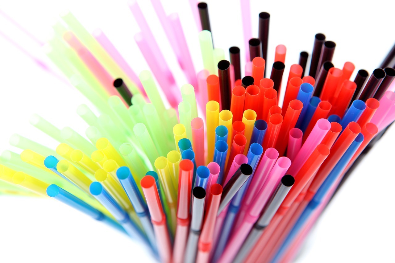 Pailles plastique couleur