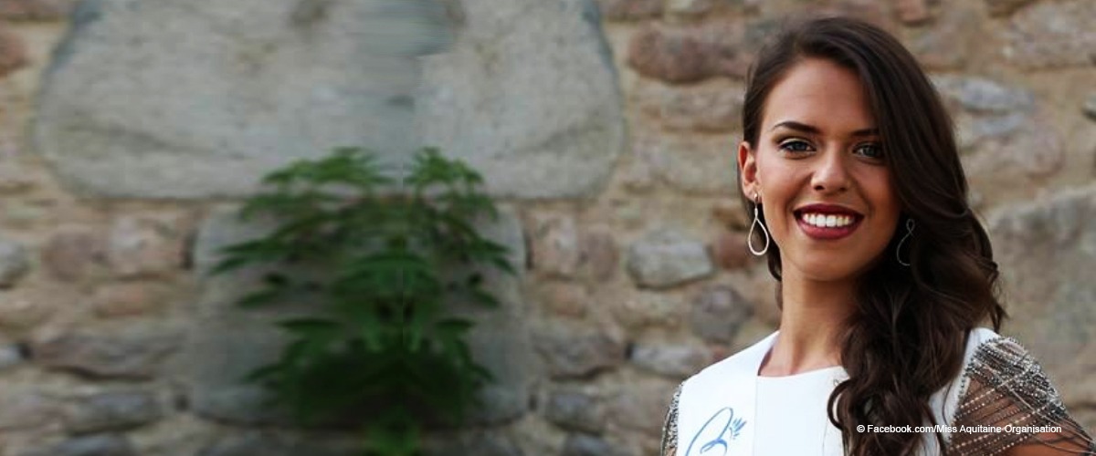 Morgane Rolland qui pose avec son écharpe de Miss
