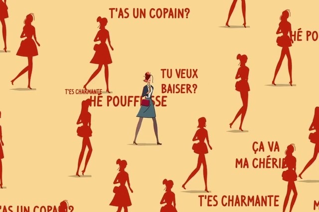 Infographie représentant des injures faîtes aux femmes dans la rue