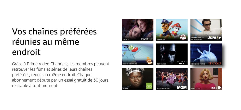Publicité pour cette offre de TV a la demande par Prime Video issus du site Primevideo.com