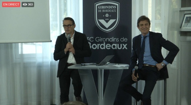 Anthony Thiodet, responsable de la billetterie et Frédéric Longuépée, le président des Girondins. 