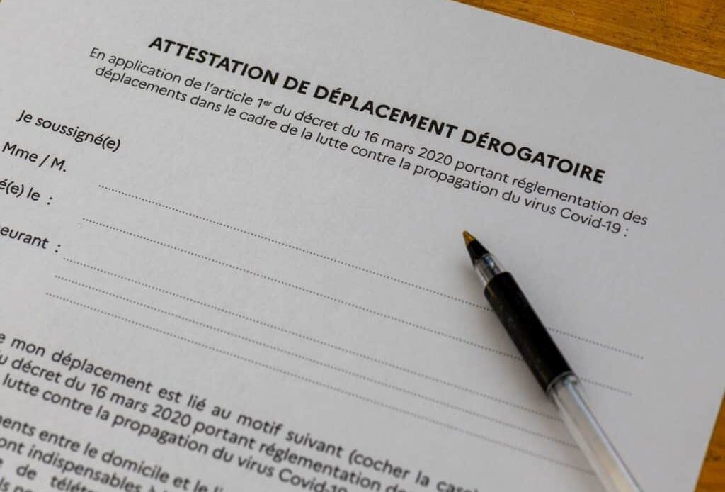 Attestation de déplacement