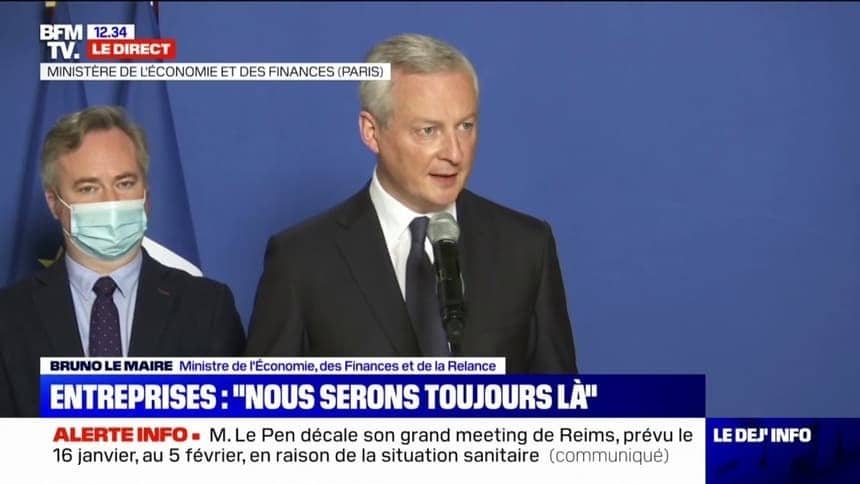 bruno le maire aide aux entreprises les plus impactées mesures soutien covid-19 omicron JPG