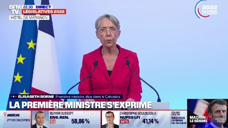 Elisabeth Borne Premiere Ministre démission vote de confiance législatives Assemblée Nationale opposition