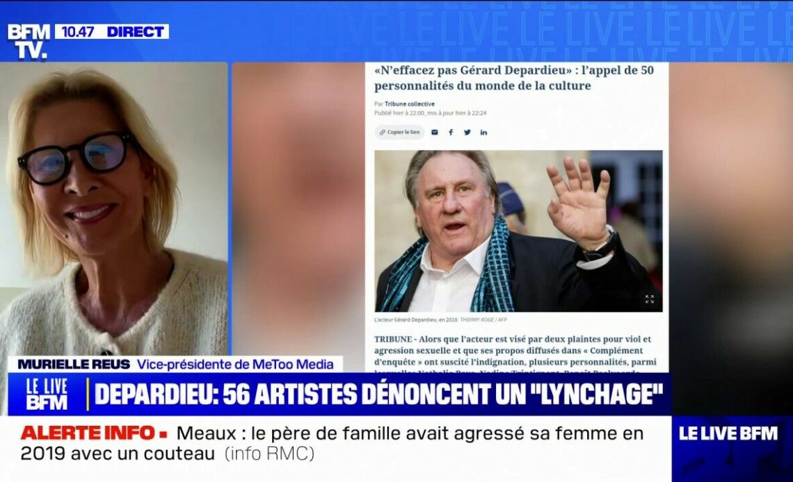 Une tribune signé par 56 artistes soutient Gerard Depardieu ©BFMTV