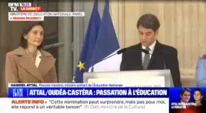 Jeudi 11 janvier, Amélie Oudéa-Castéra a succédé à Gabriel Attal au ministère de l'Éducation. ©BFMTV