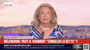 Sophie de Menthon sur le plateau de 100% Mabrouk, présenté par Sonia Mabrouk